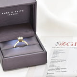 1 Carat Diamond Ring - Classy Engagement Ring - Real Gold Solitaire Ring