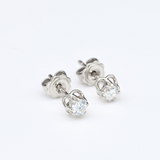 Real Diamond Earrings - 18k Solid Gold Earrings - Dainty Diamond Studs