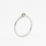 Genuine Emerald Ring - Solid White Gold Ring - Minimalist May Birthstone Ring