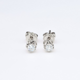 Real Diamond Earrings - 18k Solid Gold Earrings - Dainty Diamond Studs