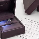 Genuine Emerald Ring - Solid White Gold Ring - Minimalist May Birthstone Ring