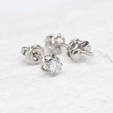 Real Diamond Earrings - 18k Solid Gold Earrings - Dainty Diamond Studs