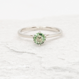 Green Sapphire Ring - Genuine Sapphire Ring - Real Gold Sapphire Ring