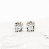 Real Diamond Studs - Certified Diamond Earrings - Solid Gold Diamond Earrings