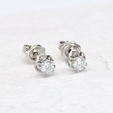 Real Diamond Earrings - 18k Solid Gold Earrings - Dainty Diamond Studs