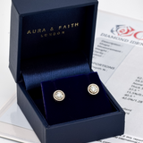 Genuine Diamond Studs - Real Solid Gold Earrings - White Gold Earrings Studs