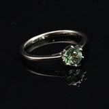 Green Sapphire Ring - Genuine Sapphire Ring - Real Gold Sapphire Ring