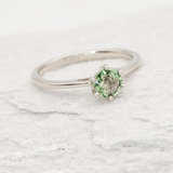 Green Sapphire Ring - Genuine Sapphire Ring - Real Gold Sapphire Ring