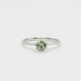 Green Sapphire Ring - Genuine Sapphire Ring - Real Gold Sapphire Ring