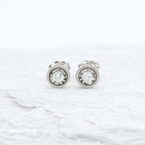 Genuine Diamond Studs - Real Solid Gold Earrings - White Gold Earrings Studs