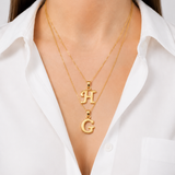 Gold Letter Pendant - Initial Letter Charm - Personalized Letter Necklace