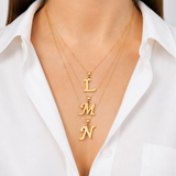 Gold Letter Pendant - Initial Letter Charm - Personalized Letter Necklace