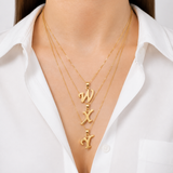 Gold Letter Pendant - Initial Letter Charm - Personalized Letter Necklace