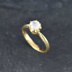 Moonstone ring believed to inspire hope, intuition and gentle strength.