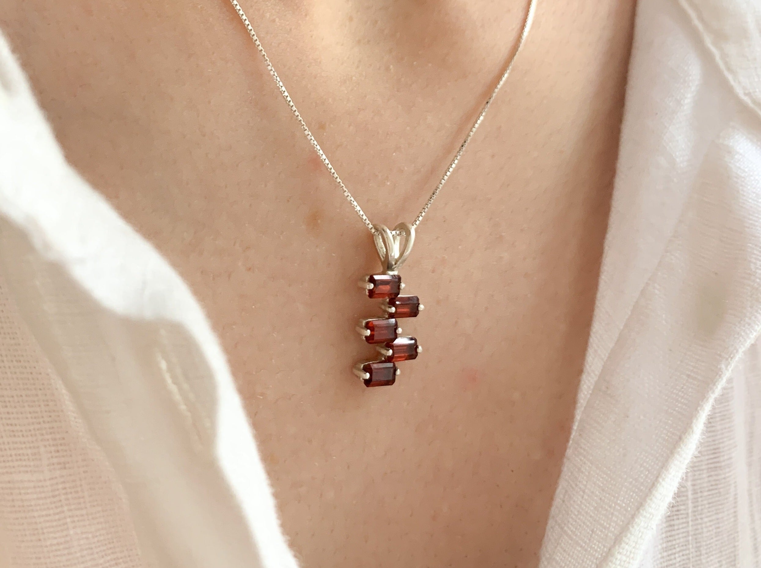 Garnet necklace offering grounding energy and vitality