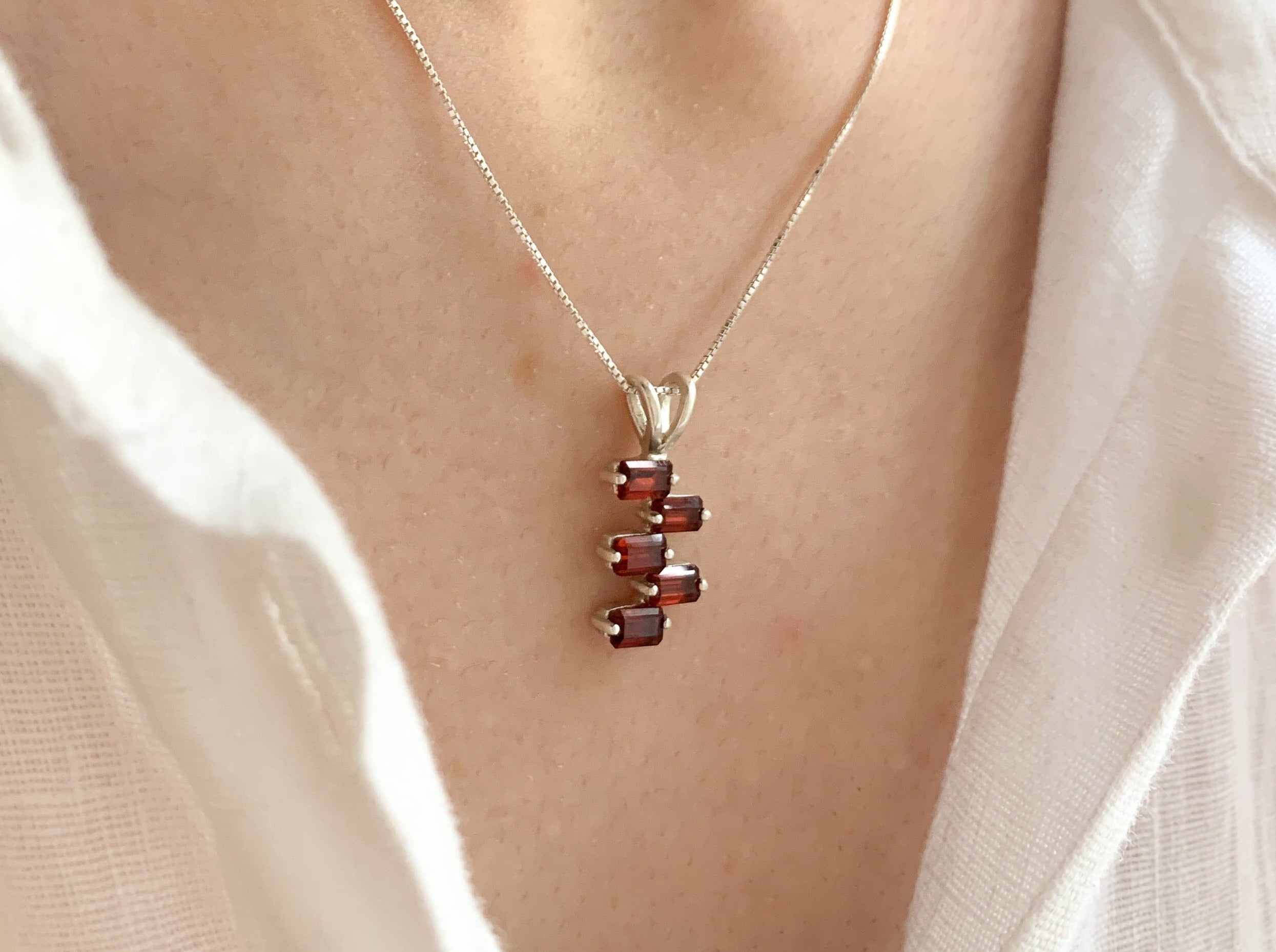 Garnet necklace offering grounding energy and vitality