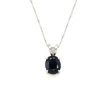 Elegant oval diamond cut black onyx pendant in sterling silver for a refined modern style.