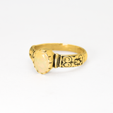 Ethiopian Opal October Birthstone Ring with tribal boho engraved gold band featuring flashes of fire colors, designed for artistic style and uplifting positive energy. A meaningful October Birthstone gift symbolizing hope, balance, and creativity. Perfect for birthdays, anniversaries, weddings, festivals, and evening celebrations.