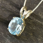 Blue Topaz pendant perfect for birthdays, weddings, or anniversaries