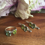 PERIDOT and GREEN DIAMOND ring with natural gemstones from Brazil, crafted in solid 925 Sterling Silver. This unique jewelry piece features diamond cut stones with flawless clarity and an elegant silver band for everyday wear.