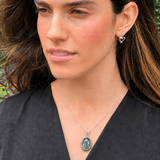 Prehnite Pendant - Natural Prehnite Necklace - Green Statement Necklace