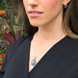 Prehnite Pendant - Natural Prehnite Necklace - Green Statement Necklace