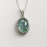 Prehnite Pendant - Natural Prehnite Necklace - Green Statement Necklace