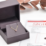 Natural Ruby Solid Gold Necklace in a gift box. A perfect luxury gift idea for her