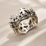 Sterling Silver Crown Ring, Gothic Royal Crown Band, Handmade Statement Jewellery