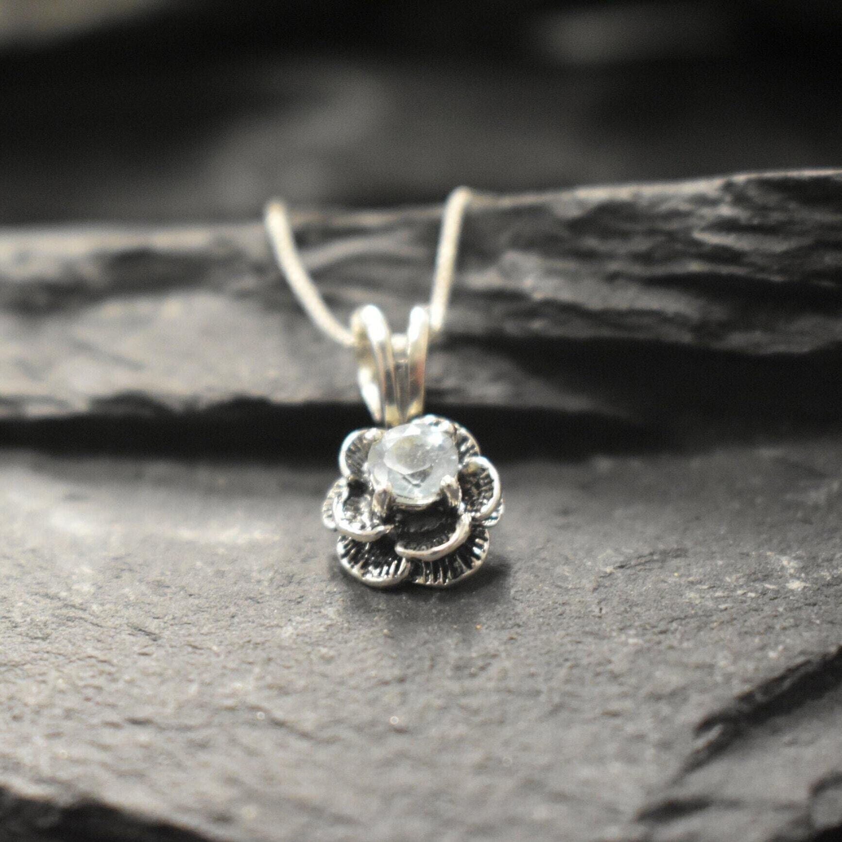 Blue Topaz necklace with vintage silverwork for special occasion styling