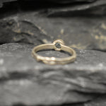 Solitaire Aquamarine ring in polished silver, a lovely pick for modern brides or spring events.