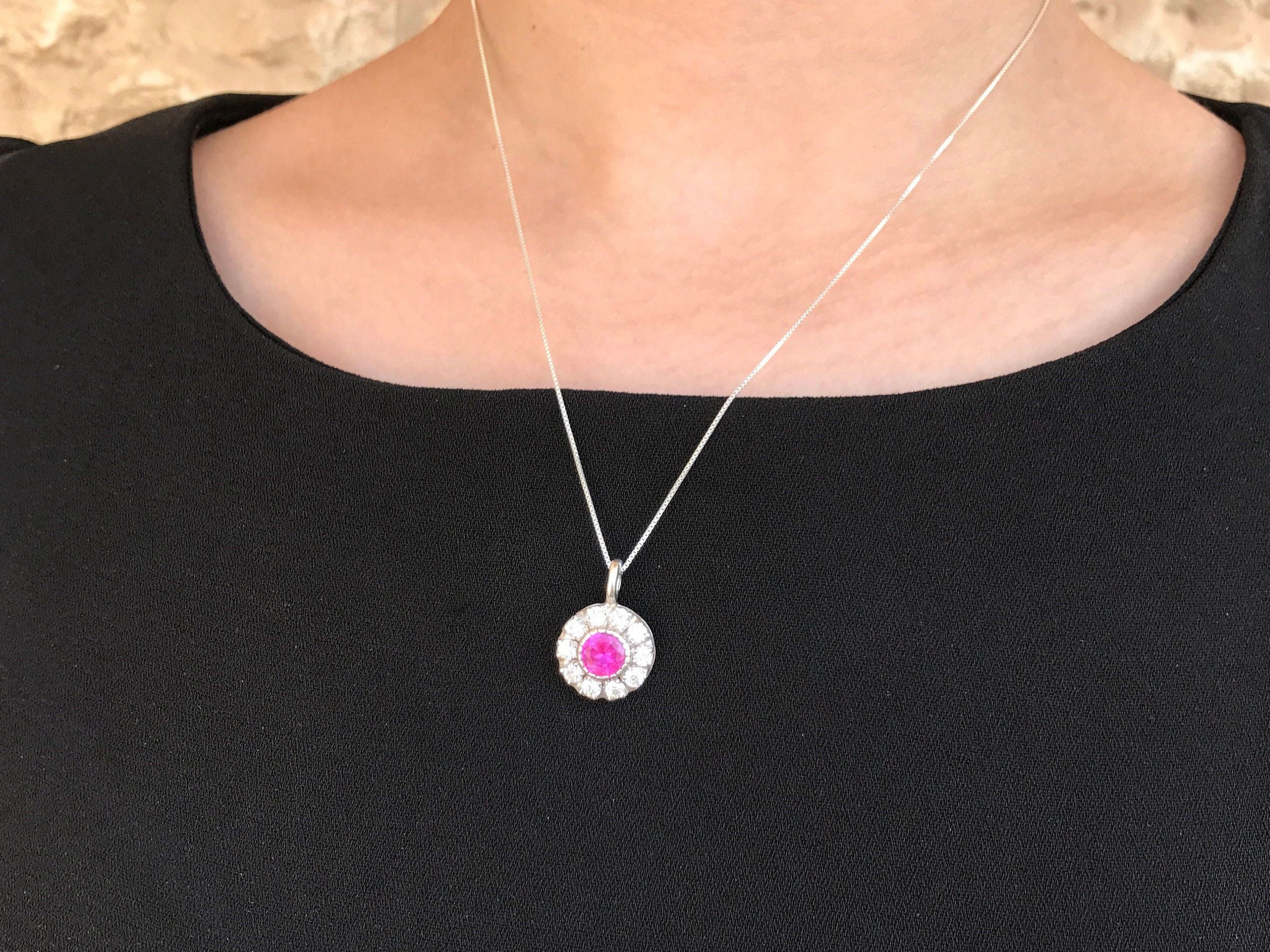 Alexandrite necklace with CZ diamonds for confidence and clarity