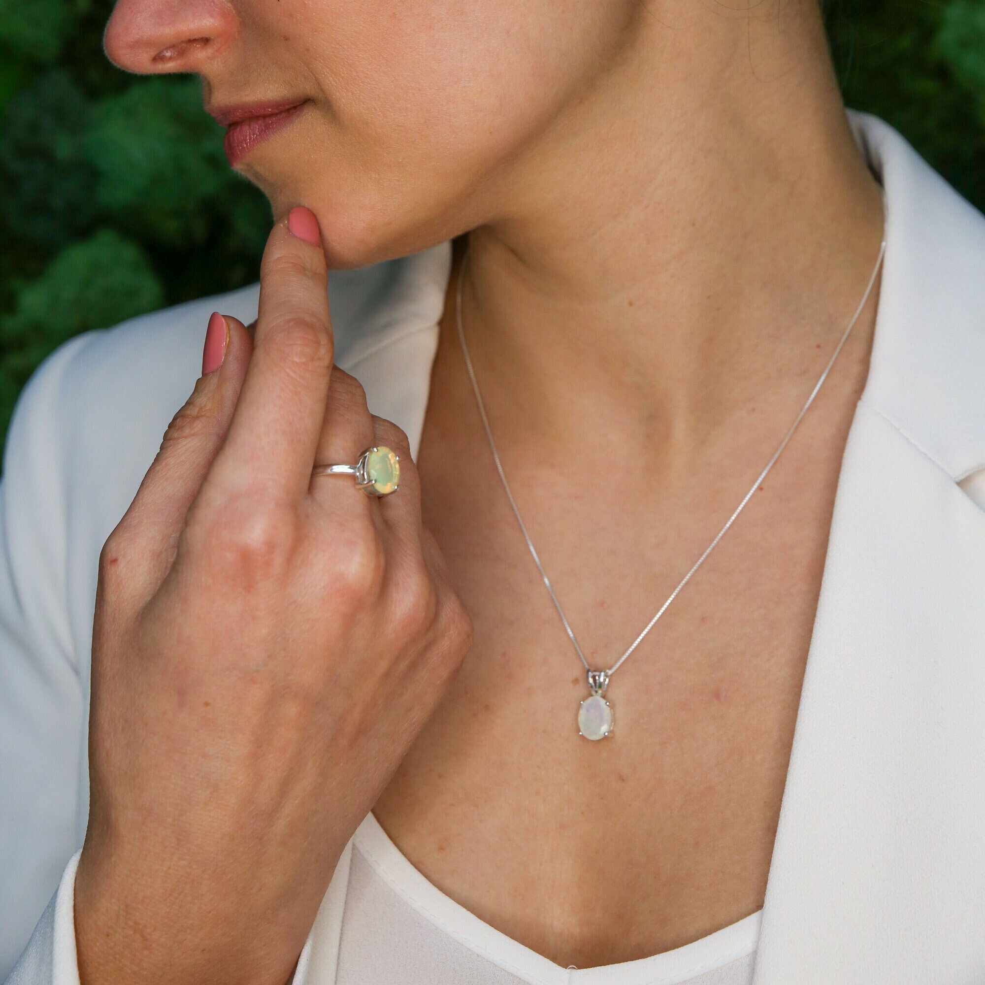 Blue Topaz pendant in sleek silver chain for effortless elegance