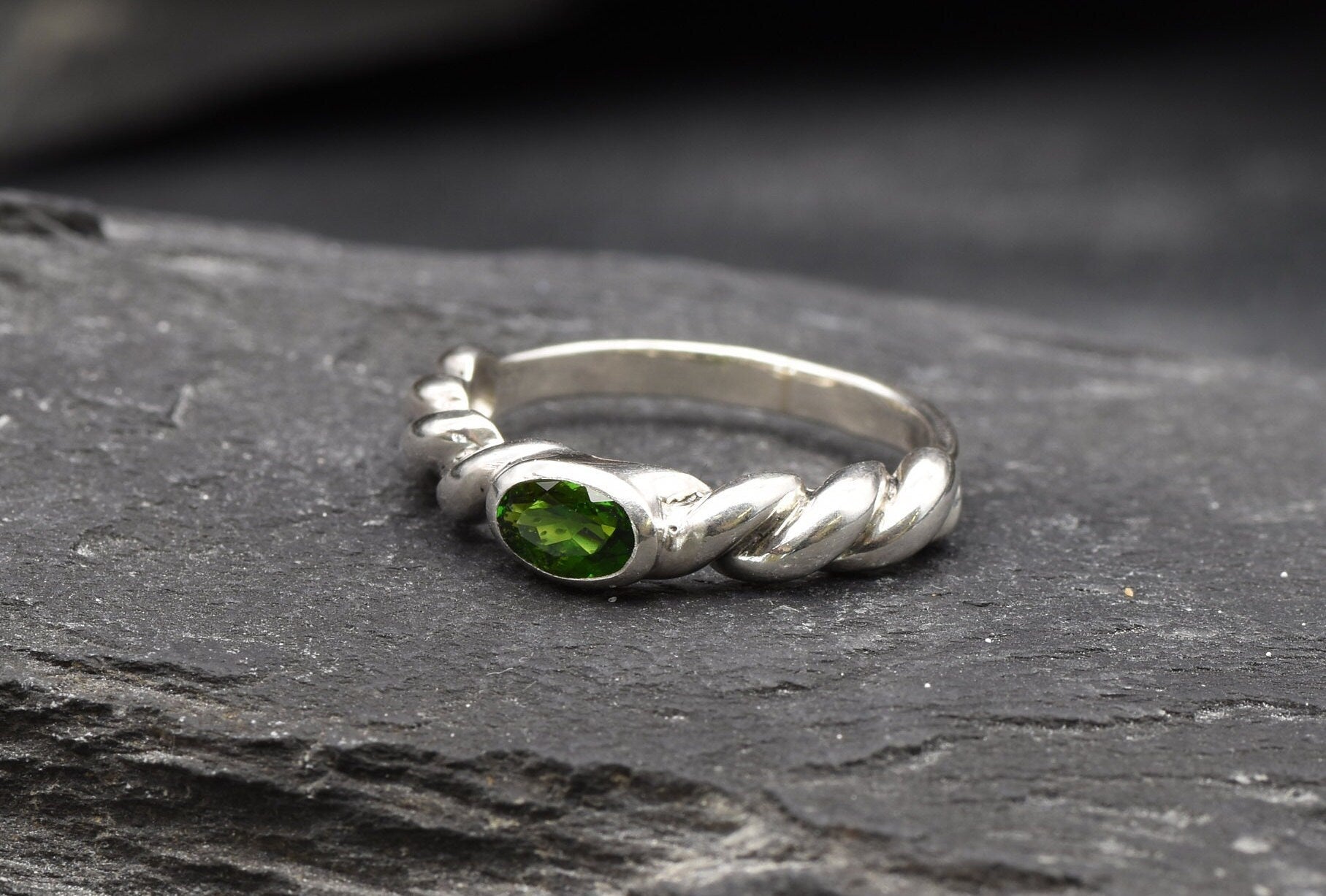 Unique green gem makes it a lovely birthstone accessory.