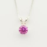 Pink Stone Pendant - Dainty Alexandrite Necklace, Pink Solitaire Pendant