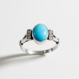 Turquoise Silver Ring - Sleeping Beauty Turquoise - Blue Vintage Ring
