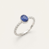 Tanzanite Ring - Blue Oval Ring - Vintage Bezel Ring