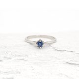 Genuine Sapphire Ring - Solid 18k Gold Ring - Sapphire Solitaire Ring