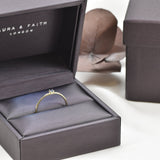 Genuine Blue Diamond Ring - Dainty Diamond Ring - 18k White Gold Ring