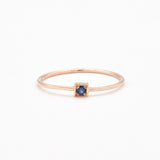 Real Sapphire Ring - Rose Gold Sapphire Ring - Blue Solid Gold Ring