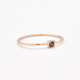 Real Sapphire Ring - Rose Gold Sapphire Ring - Blue Solid Gold Ring