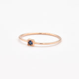 Real Sapphire Ring - Rose Gold Sapphire Ring - Blue Solid Gold Ring
