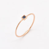 Real Sapphire Ring - Rose Gold Sapphire Ring - Blue Solid Gold Ring