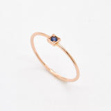 Real Sapphire Ring - Rose Gold Sapphire Ring - Blue Solid Gold Ring