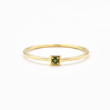 Real Gold Emerald Ring - Genuine Emerald Ring - Dainty Solid Gold Ring