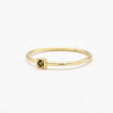 Real Gold Emerald Ring - Genuine Emerald Ring - Dainty Solid Gold Ring