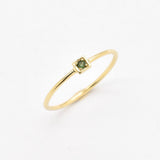 Real Gold Emerald Ring - Genuine Emerald Ring - Dainty Solid Gold Ring