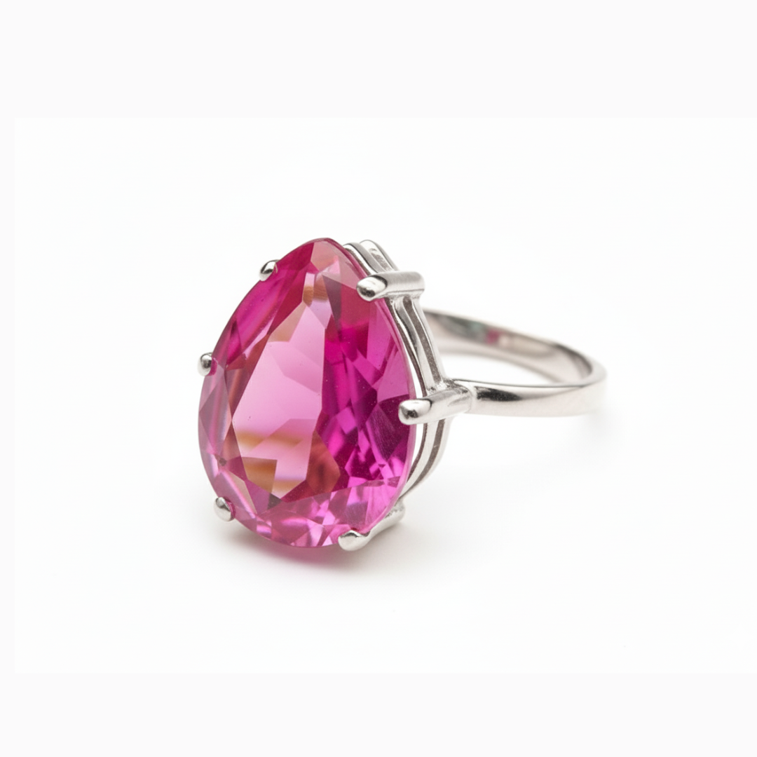 Created Alexandrite Ring made in 925 Sterling Silver with Created Pink Alexandrite in Prong setting, June Birthstone gift idea, symbolizes duality, renewal, and intuition, ideal for everyday wear and perfect for birthday gifting and special occasions.
