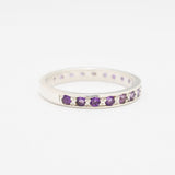 Elegant 925 Sterling Silver ring with a radiant round amethyst, perfect for February birthdays and meaningful gifting.