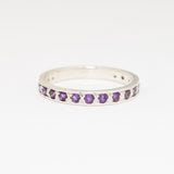 Natural Amethyst Ring made in 925 Sterling Silver with Round Natural Purple Amethyst in Channel-Set setting, February Birthstone gift idea, symbolizes peace & clarity, ideal for everyday wear and perfect for birthday gifting and special occasions.